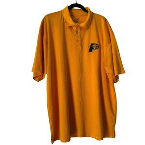 Majestic Indiana Pacers Mens SS Polo Shirt Yellow, Size 2X